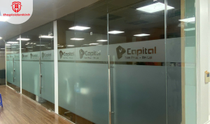 decal dán kính mờ cắt logo