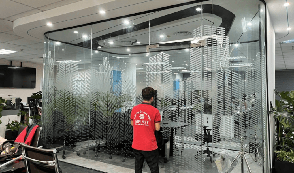 mẫu decal dán kính mờ