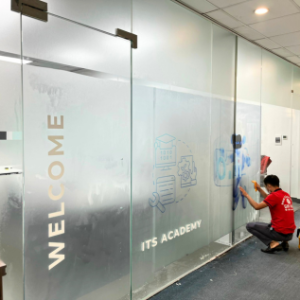 decal dán kính mờ in họa tiết