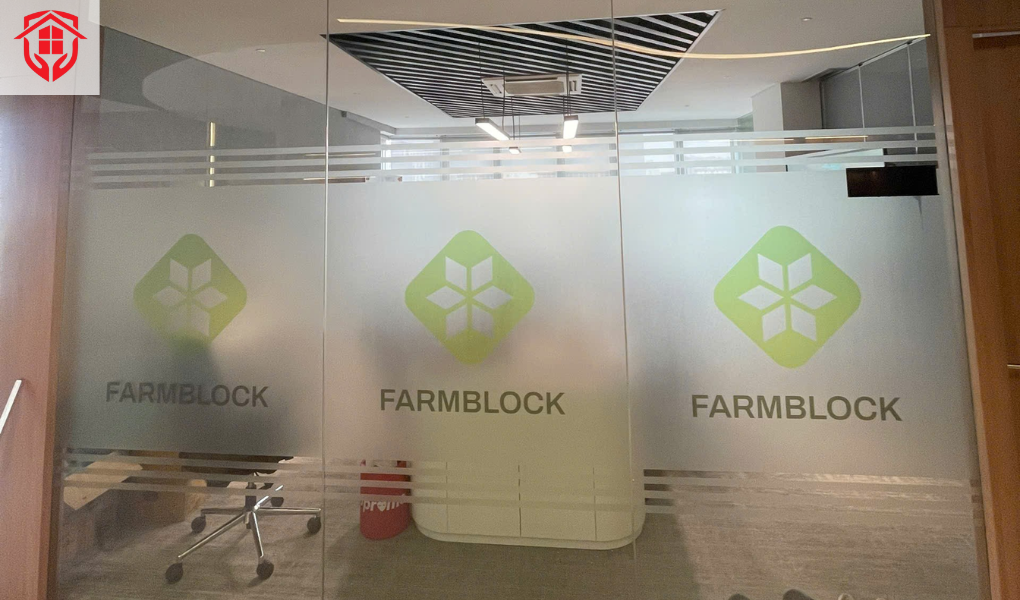 decal mờ dán kính in logo họa tiết