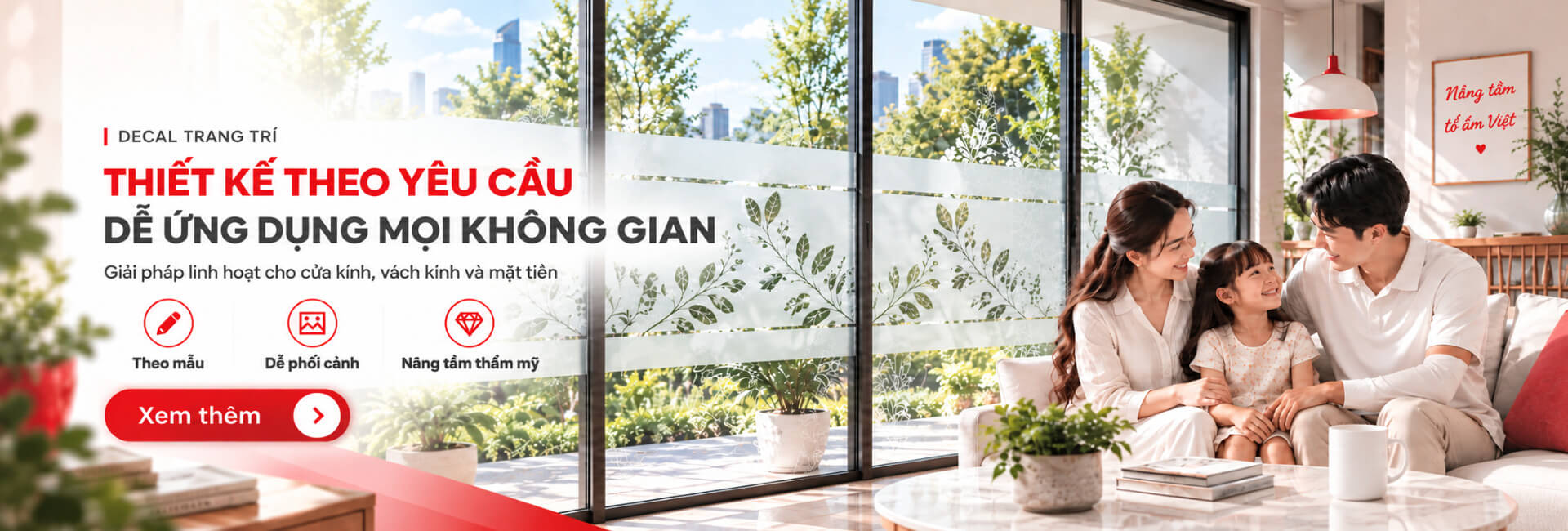 decal dán kính mờ văn phòng tạo thương hiệu, tăng riêng tư