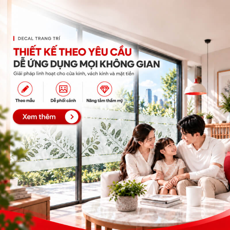 decal dán kính mờ văn phòng tạo thương hiệu, tăng riêng tư
