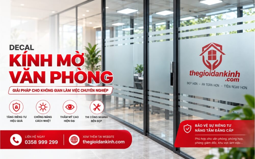 decal mờ dán kính văn phòng uy tín chuyên nghiệp tại Thế Giới Dán Kính