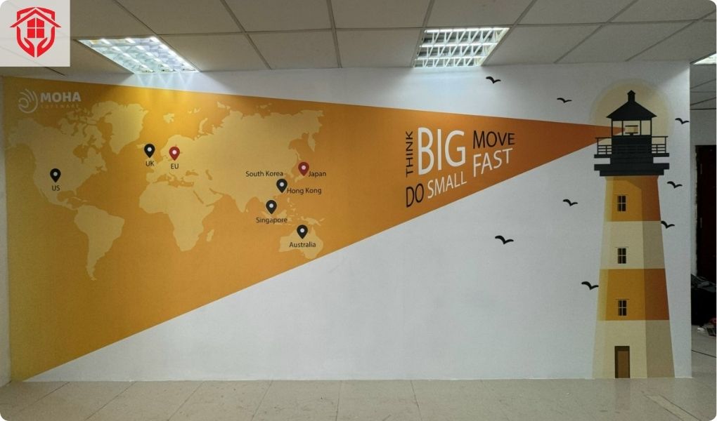 Tranh dán tường in họa tiết 3D đẹp