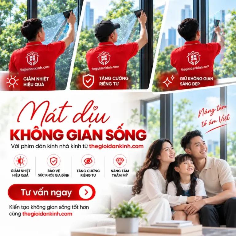 phim cách nhiệt nhà kính mát dịu không gian Thế Giới Dán Kính