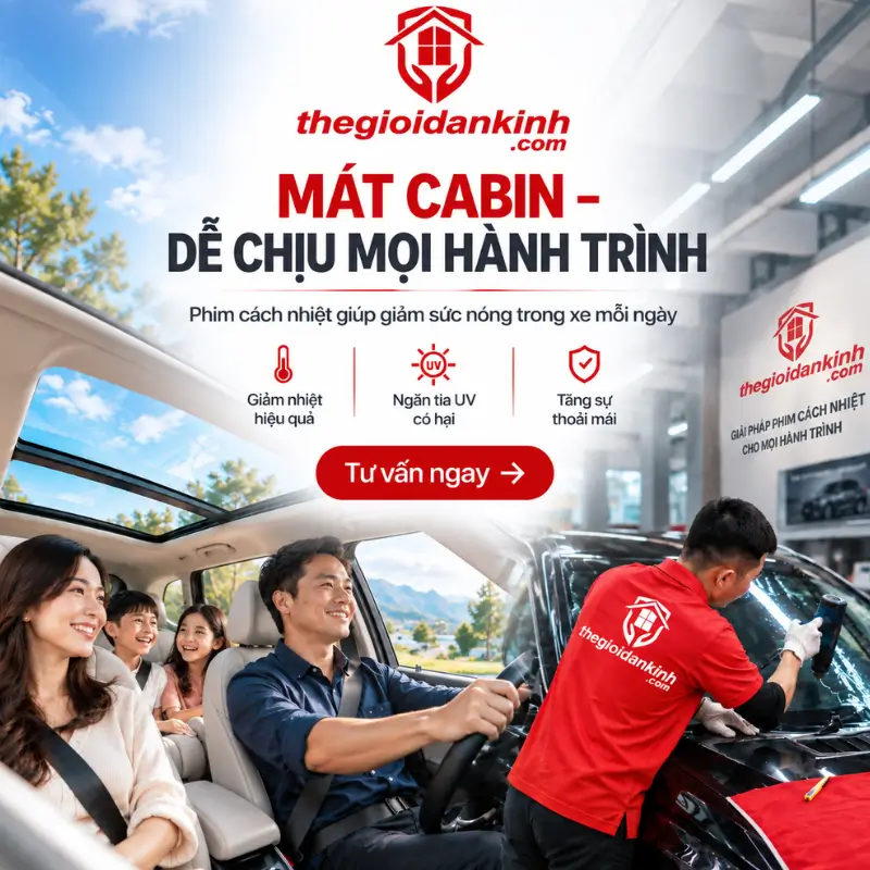 Dán phim cách nhiệt ô tô tận tâm tại Thế Giới Dán Kính