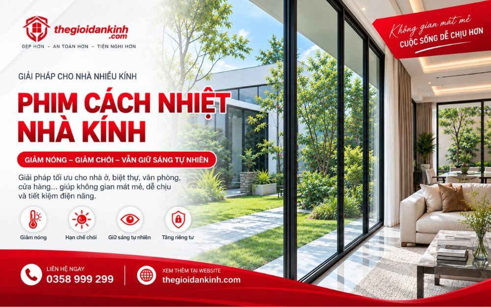 Dịch vụ dán phim cách nhiệt nhà kính chống nắng chất lượng tại Thế Giới Dán Kính
