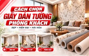 Hướng dẫn chọn giấy dán tường phù hợp cho phòng khách
