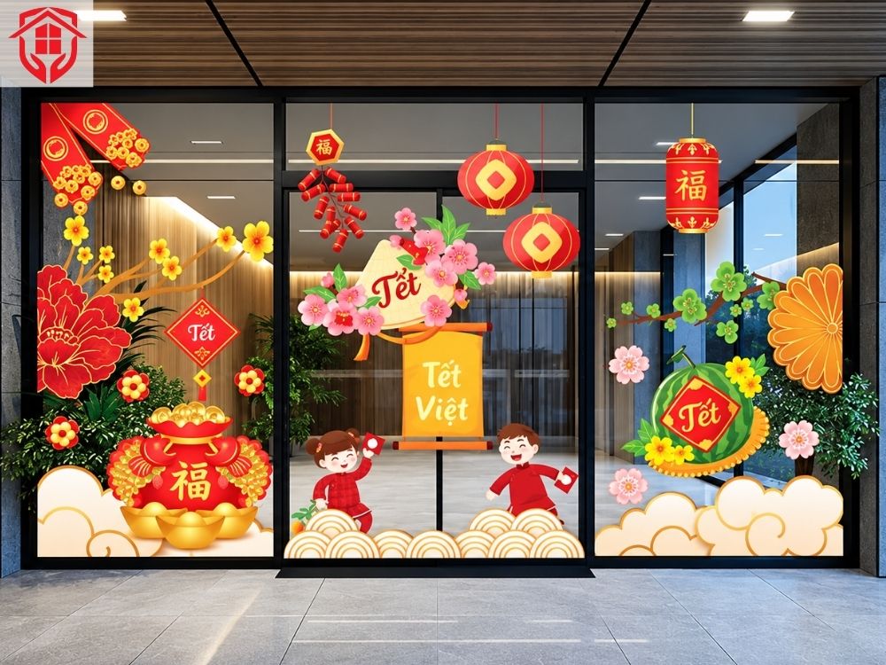Decal chữ chúc mừng năm mới đẹp