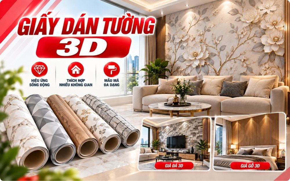 Giấy dán tường in 3d theo thiết kế