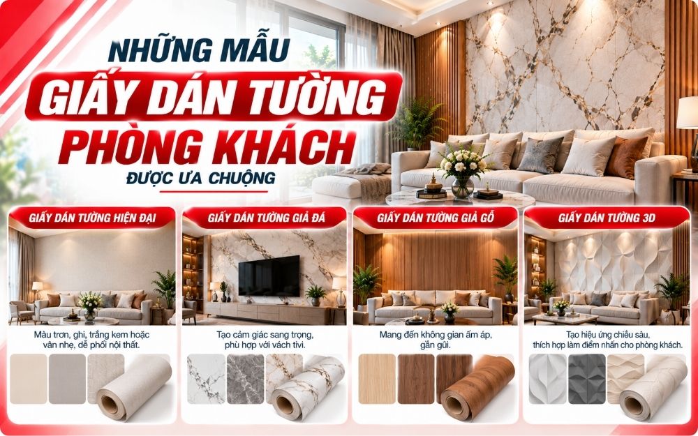 Mẫu giấy dán tường được ưa chuộng